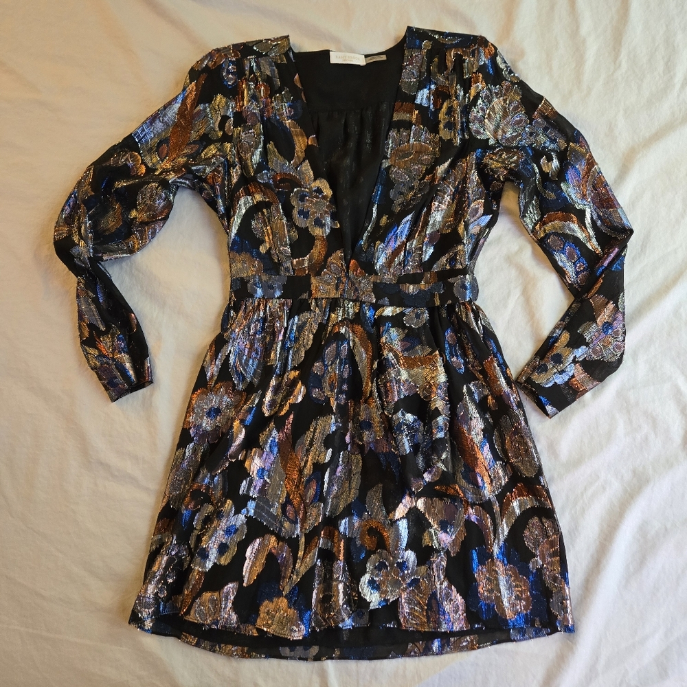 Ramy Brook sz 4 Shaina Lurex Silk Jacquard Mini Dress - Picture 2 of 12